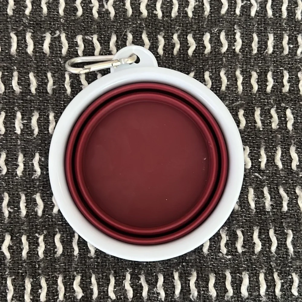 Small Maroon Collapsible Dog Bowl - Bone Appétit